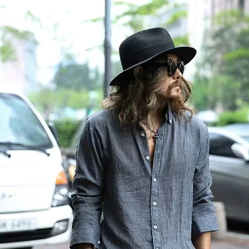 Fedora Hat Wool - Topi Jerami Pinggiran Pendek Fedora Musim