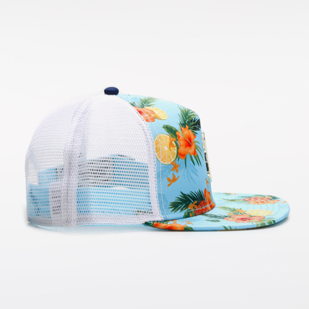 Topi Trucker Cetak Bunga Buah  - Snapback Hat Flat ulasan dan harga