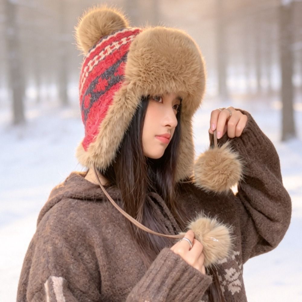 Topi Trapper Rajutan Poliester - Trapper Hat Ear Flap ulasan dan harga
