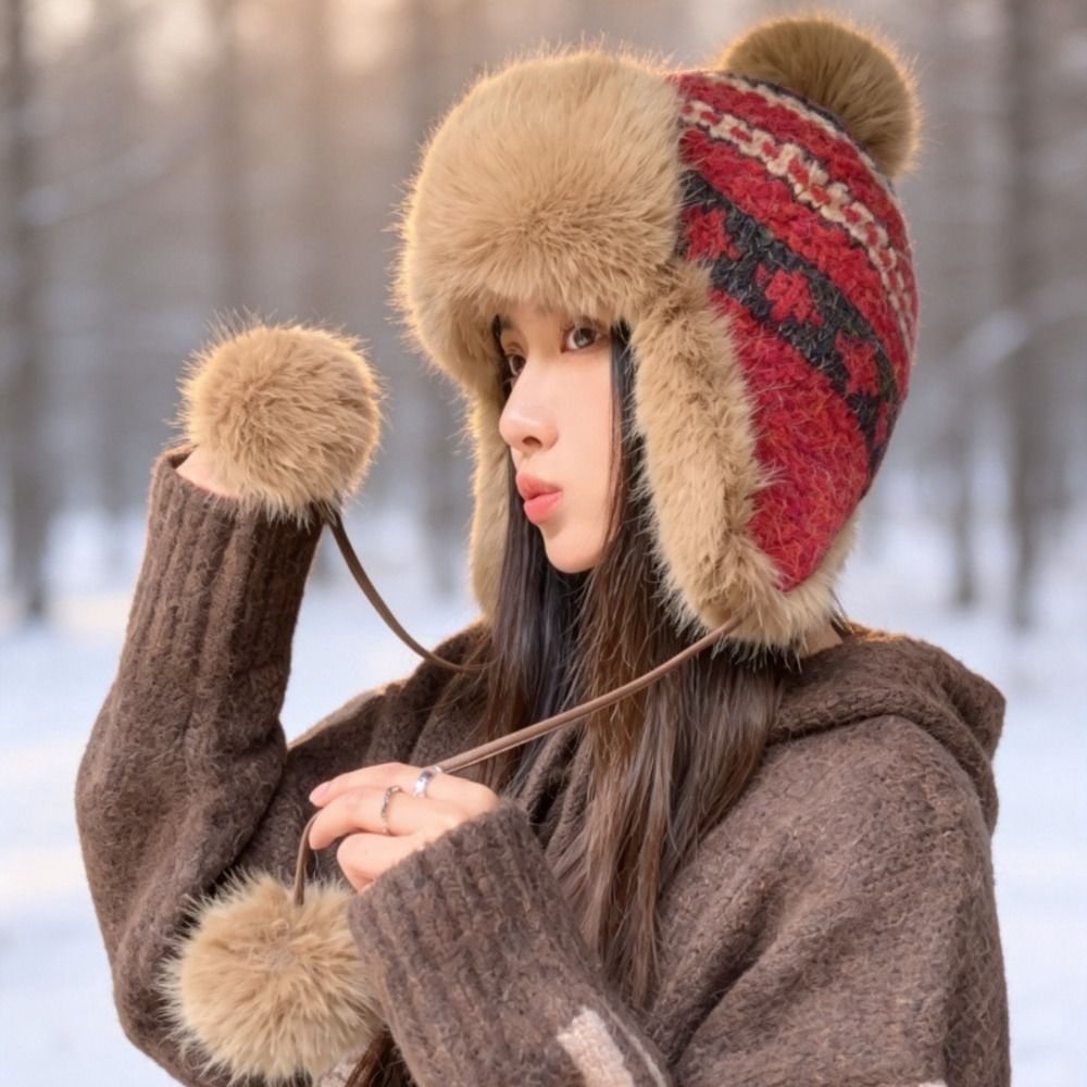 Topi Trapper Rajutan Poliester - Trapper Hat Ear Flap ulasan dan harga